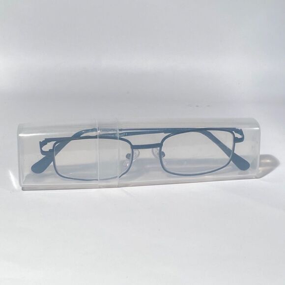 Reading Glasses 2.50 Rectangular Black Metal Readers - Picture 8 of 10